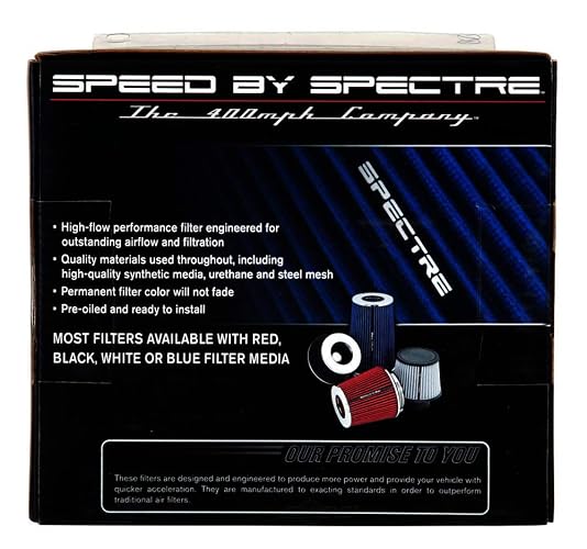 Spectre Filtro de aire universal de rendimiento con abrazadera: alto rendimiento, filtro lavable: redondo cónico; diámetro interior de brida de 3 pulgadas/3.5 pulgadas/4 pulgadas; diámetro interior de brida de 6.719 pulgadas (171 mm) de alto; base de 6 pu