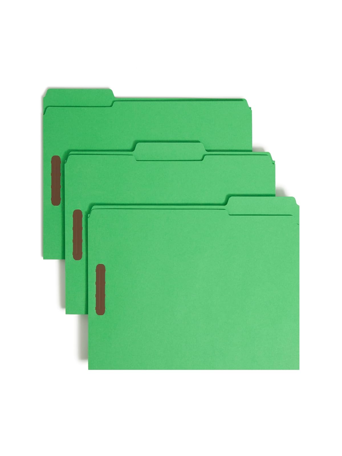 Smead Carpetas de archivos, 50 unidades, verde, pestañas reforzadas de corte 1/3, 2 sujetadores, tamaño carta (12140)