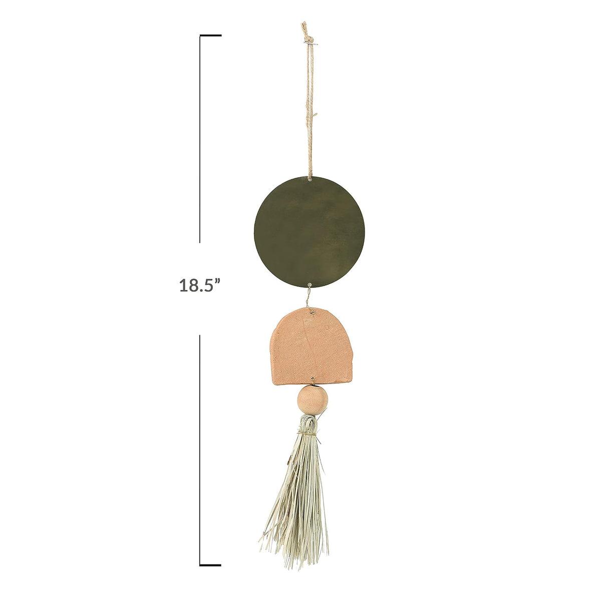 Main + Mesa Terracota y Metal Boho Inspirado en la Pared Decoración Grande, Terracota y Metal, Pequeño