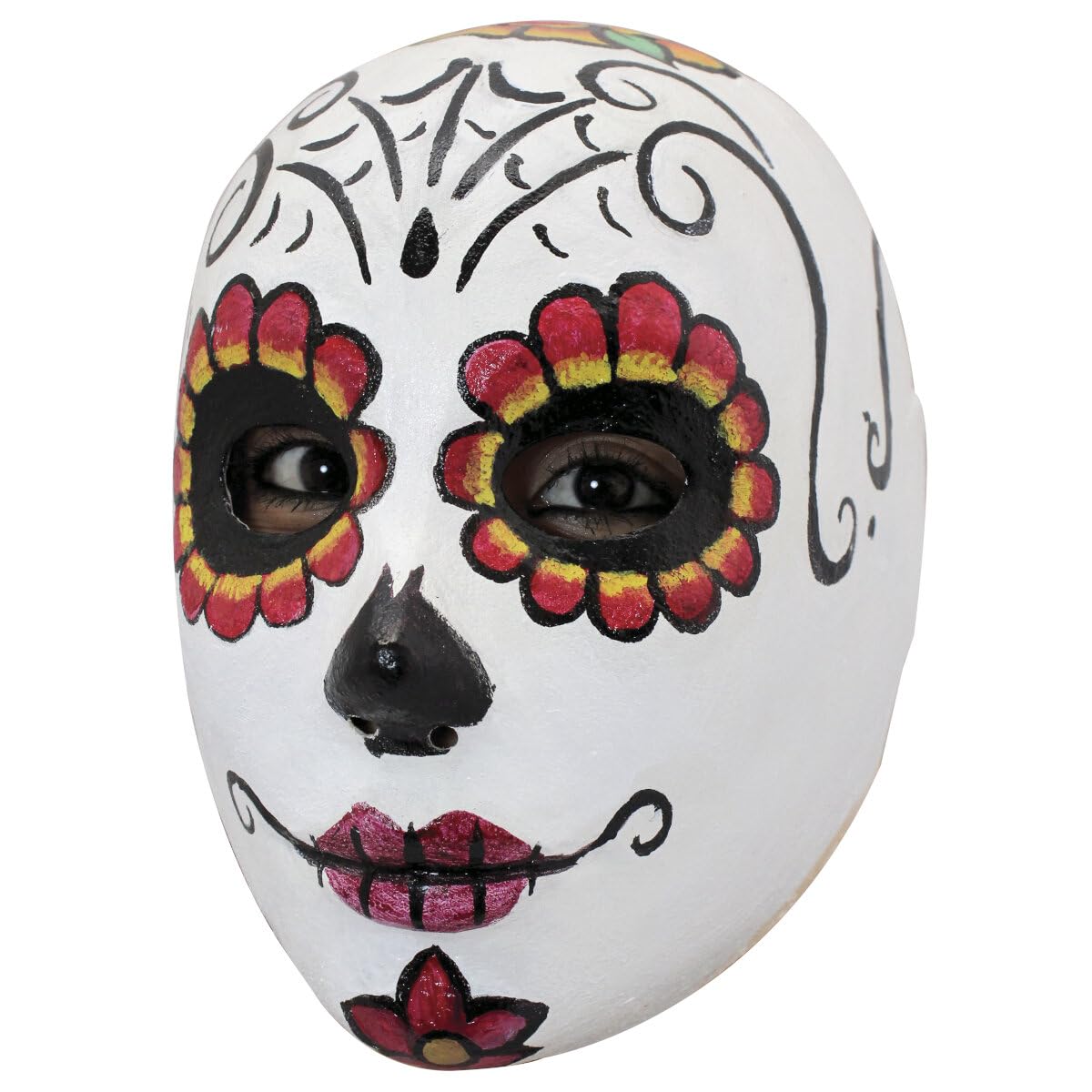 Ghoulish Productions Máscara de Catrina Mexicana Colorida, Máscaras de Catrinas Ideales para Día de Muertos y Halloween