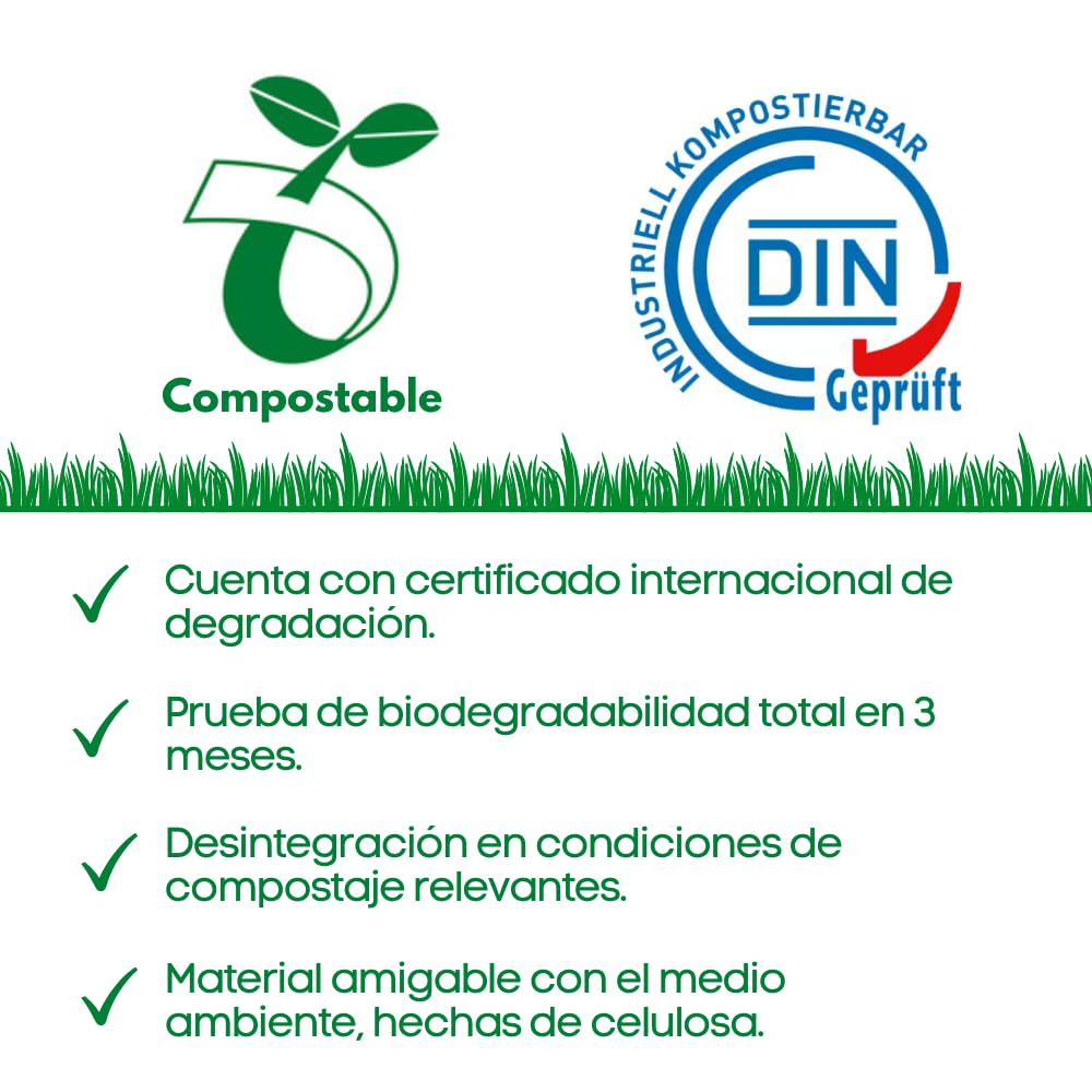 Fancy Pets Bolsas Compostables Biodegradables Sanitarias para Recoger Desechos y/o Heces Fecales de Perro con 8 Rollos / 120 bolsas