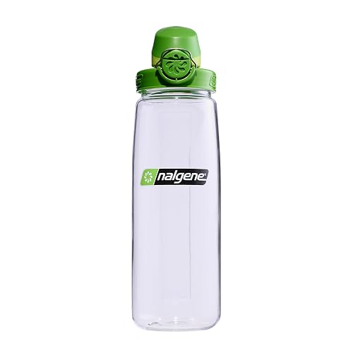 Nalgene Sustain Tritan - Botella de agua sin BPA hecha con material derivado del 50% de residuos de plástico, 24 onzas, transparente con brotes