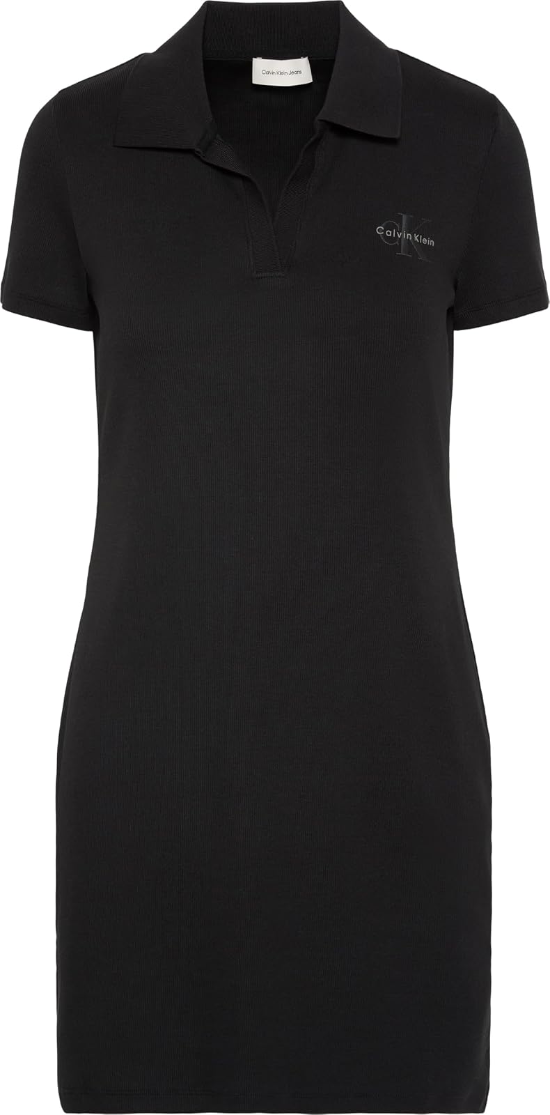 Calvin Klein SS MONOLOGO 2X2 Baby Rib Polo Dress Vestido Mujer