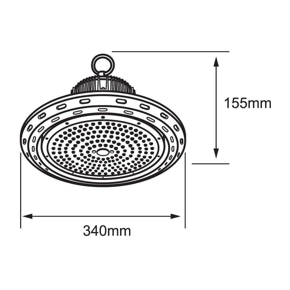 Tecnolite - Lámpara Colgante LED, Luz Colgante de Techo, Color Negro, Luz de Día 6 500 k, 150 W, 100 - 277 V