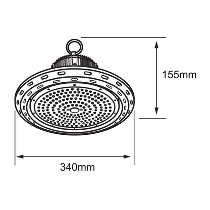 Tecnolite - Lámpara Colgante LED, Luz Colgante de Techo, Color Negro, Luz de Día 6 500 k, 150 W, 100 - 277 V