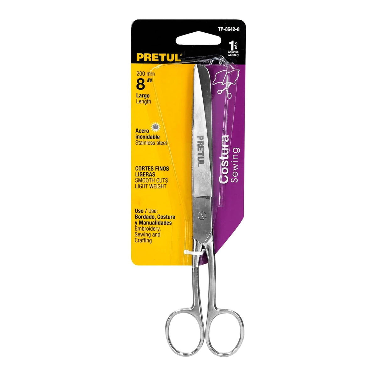 Pretul TP-8642-8, Tijera para bordar, costura y oficina, 8", Pretul