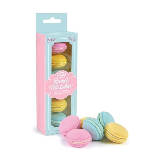 Fred Sweet Mistakes Macaron - Juego de 6 gomas de borrar, aromatizadas, divertidas para la escuela, el hogar u oficina