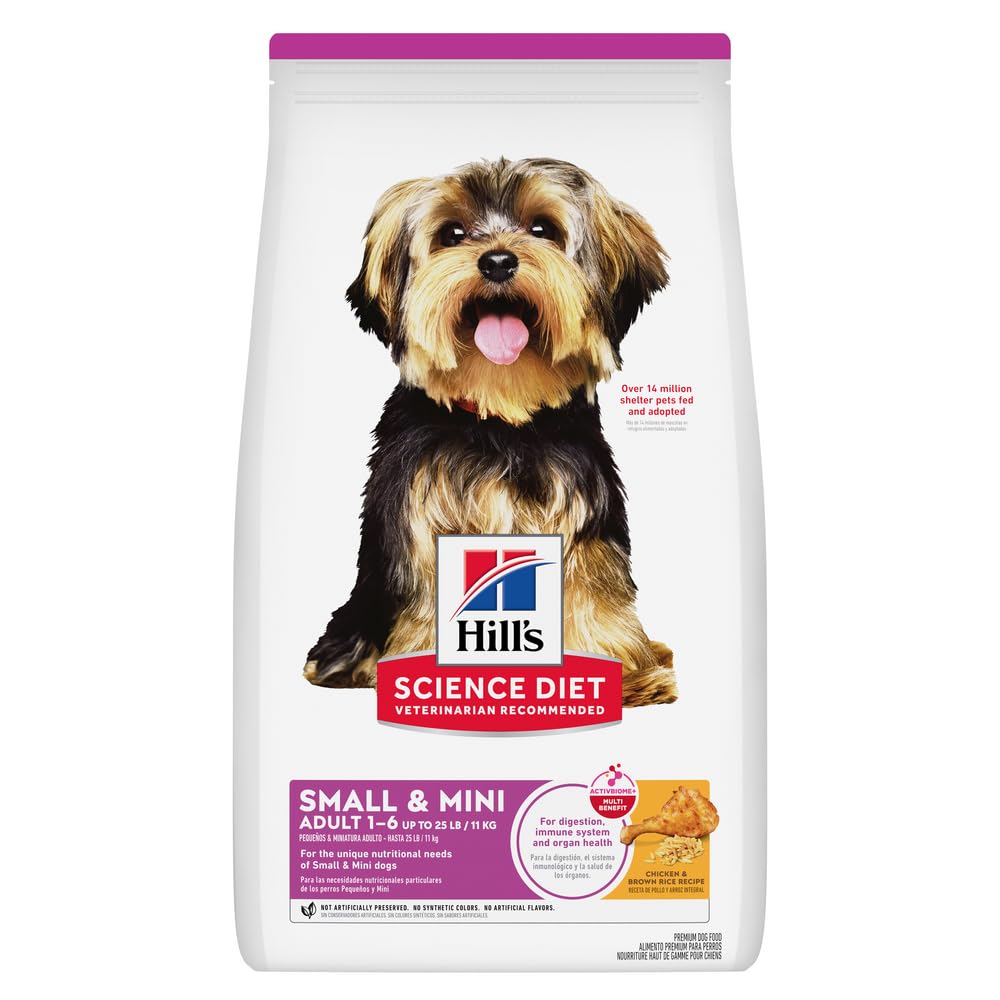Hill's Science Diet Small Mini Croquetas para Perro Adulto Sabor Pollo 7Kg | Croquetas Hill's para perro, pollo real, razas pequeñas, digestión saludable, sistema inmunológico fuerte