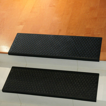 Rubber-Cal "Coin-Grip - Alfombrillas de Goma Antideslizantes para escaleras (Paquete de 6), Color Negro, 9.75 x 29.75 Pulgadas (10-104-009-6 Unidades)