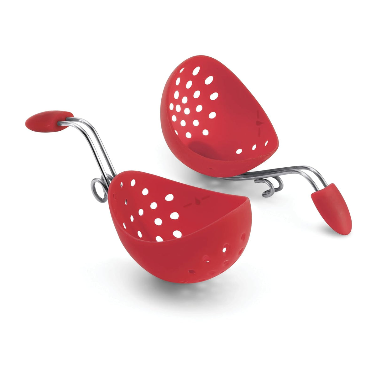 Cuisipro Egg Silicone Poacher Set of 2, Red
