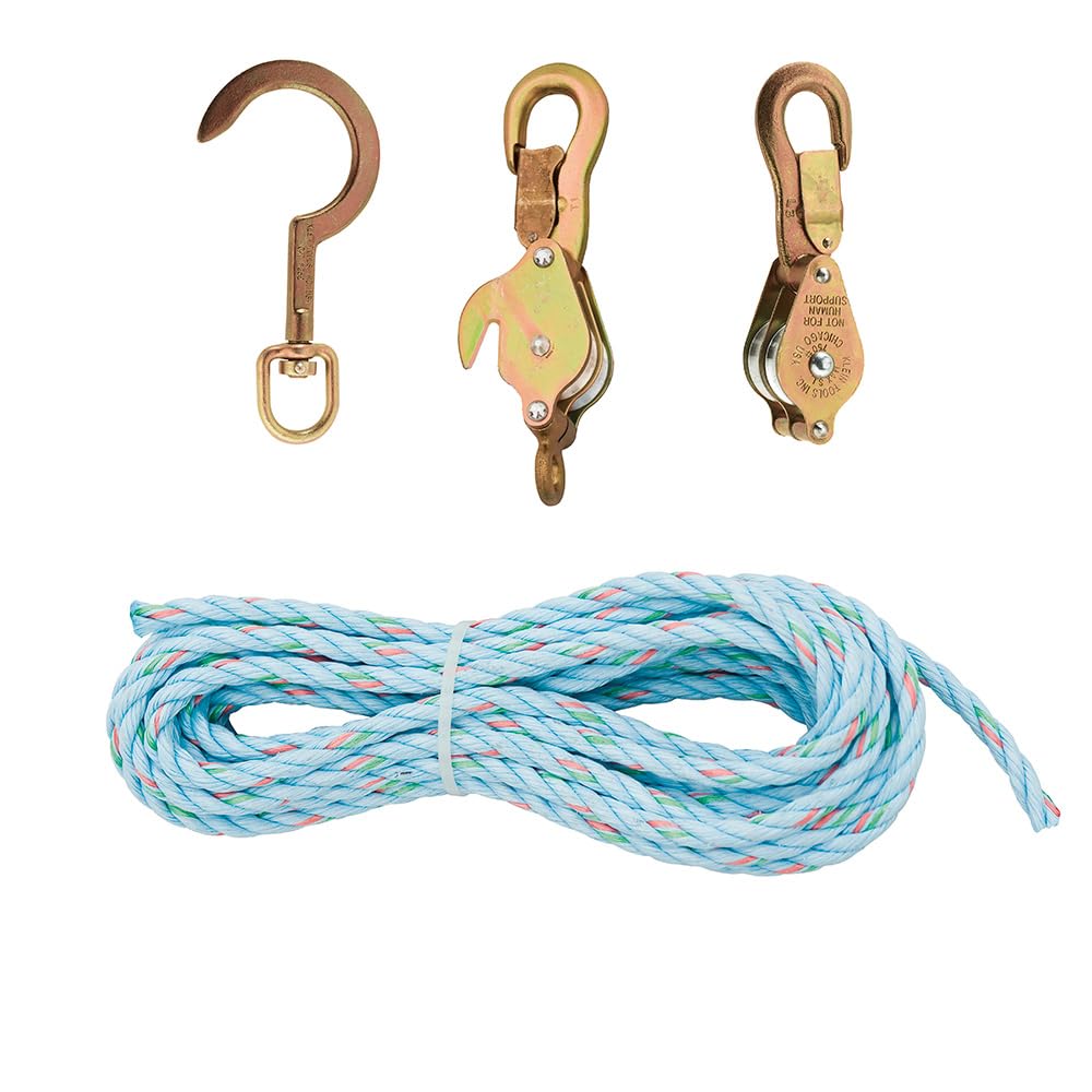 Klein Tools Bloque y Tackle, 750 libras, Compatible con múltiples vehículos, Bloque de polea, Silver, Industrial