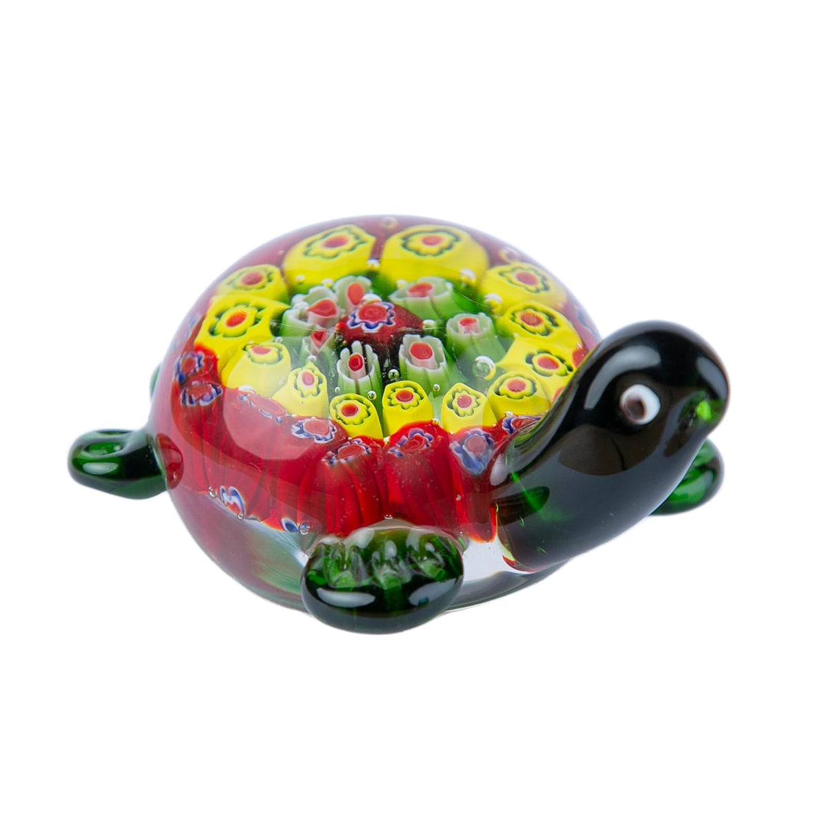 Running Tortuga de Tierra | Caparazón con Flores | Adornos para Sala, Oficina y Escritorio | Figura de Cristal Decora