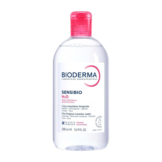 BIODERMA, Agua Micelar, Sensibio H2O, Desmaquillante para Piel Sensible, Calma y Reduce la Irritación, 500 ml