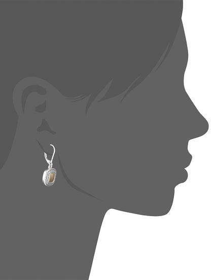 Napier Pattern Balance Leverback Drop Earrings for Women, Two Tone