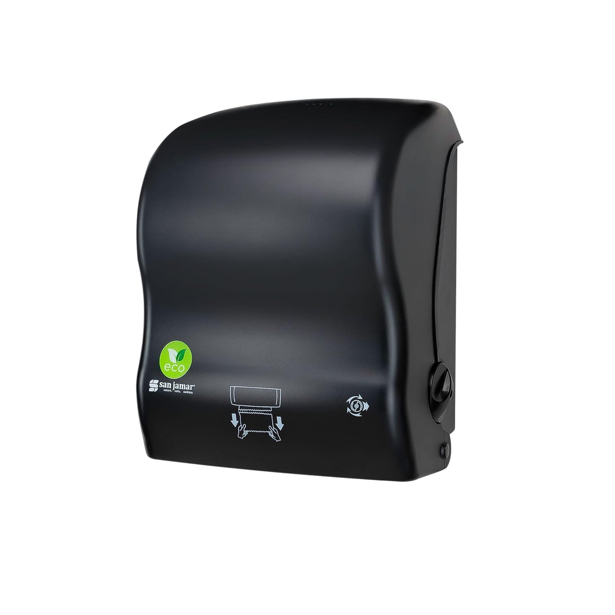 San Jamar Ecologic Simplicity Dispensador Manual de Toallas de Papel de plástico Reciclado, dispensador de Toallas de Corte automático, dispensador montado en la Pared con Cero residuos para el hogar