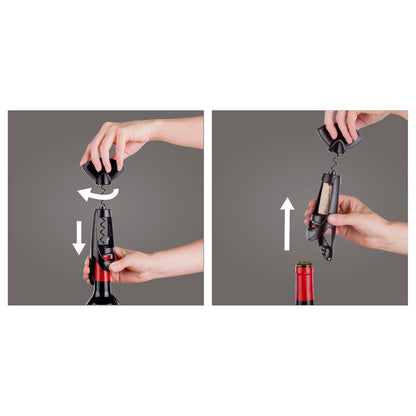 Vacu Vin Twister Sacacorchos con agarre para botellas, color negro