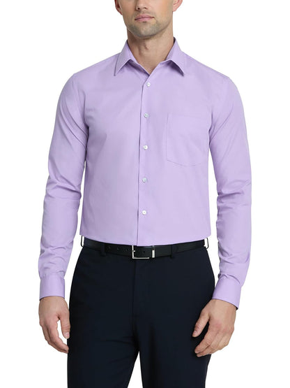 Van Heusen Camisa de Vestir Manga Larga para Hombre, Ajuste Regular - Lavanda - 17cm Cuello 32cm-33cm Manga