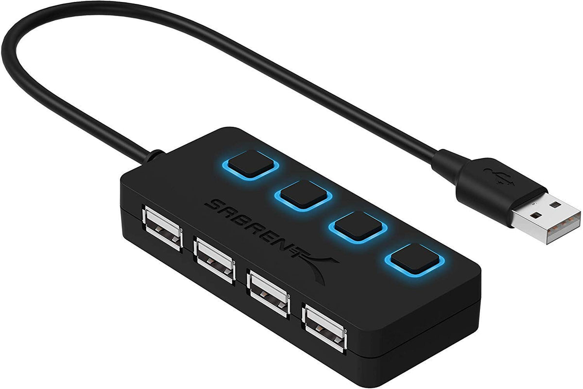 SABRENT HUB USB 2.0 4 Puertos con SWITCHES
