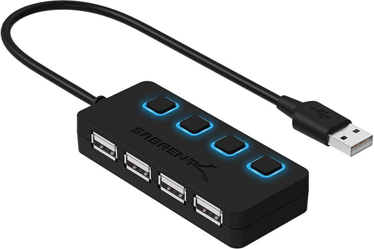 SABRENT HUB USB 2.0 4 Puertos con SWITCHES