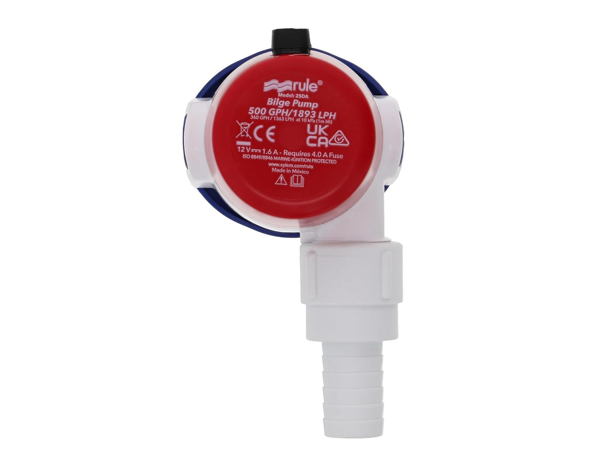 Rule 25da, Bomba De Sentina Estándar 12V Hombre, Beige, 500 GPH