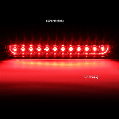 DNA Motoring Luz de Freno LED de Tercera Cola para Toyota FJ Cruiser 2007-2014, Rojo 3BL-FJC06-LED-RD