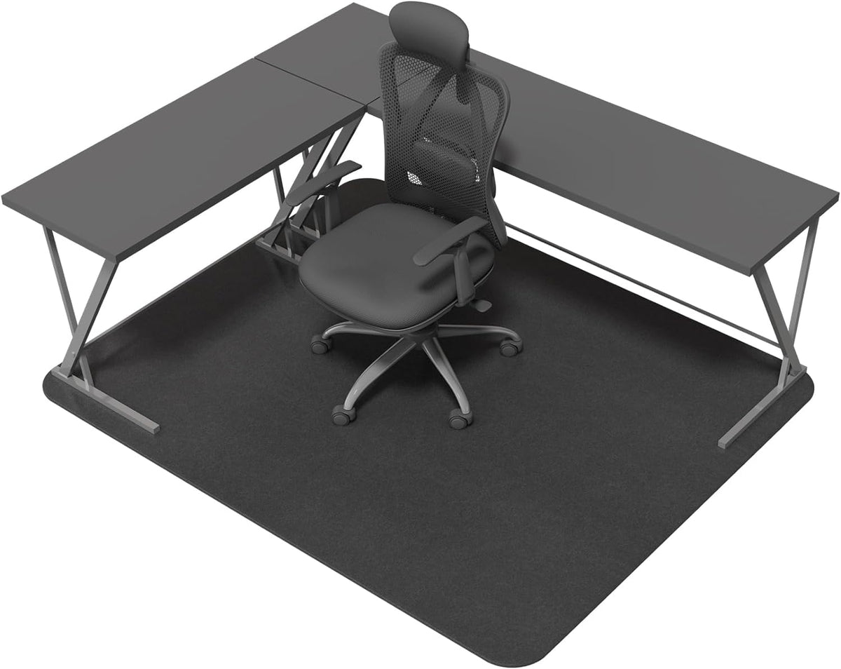 NYFITY - Tapete para Silla de Oficina para Suelos Duros, Antideslizante, Resistente para Silla de computadora para Piso de Madera Dura, 30 x 55 Pulgadas, Negro