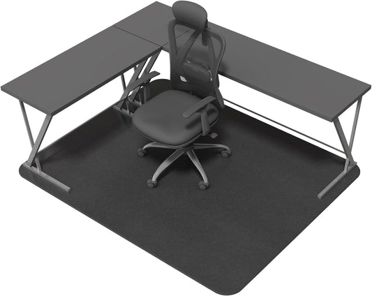 NYFITY - Tapete para Silla de Oficina para Suelos Duros, Antideslizante, Resistente para Silla de computadora para Piso de Madera Dura, 30 x 55 Pulgadas, Negro