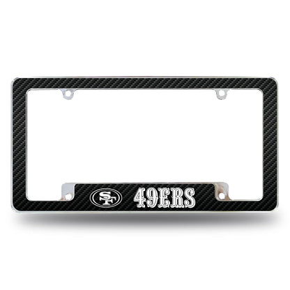 Rico Industries Marco de Placa Cromado con Licencia Oficial NFL - San Francisco 49ers - Negro -