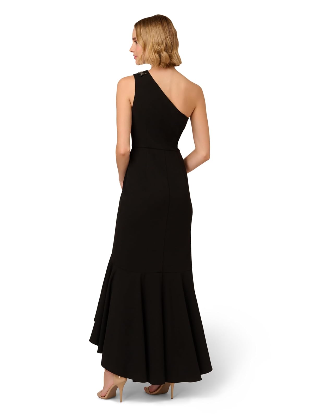Adrianna Papell Vestido de Punto crepé con Cuentas Vestido de Fiesta Formal para Mujer