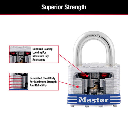 Master Lock 5T Juego de Candados Laminados de Ancho, 51 mm, 2 Piezas