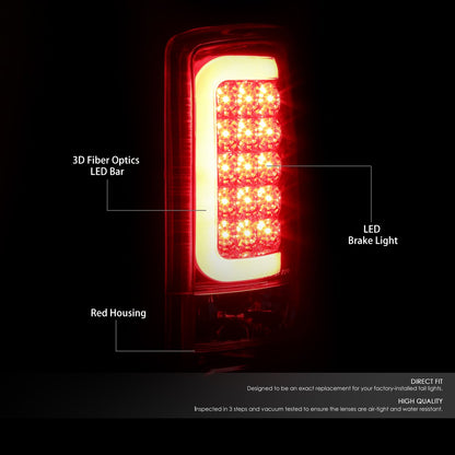 DNA Motoring Conjunto de Luces Traseras LED TL-GMCDE00-LED-3D-CH-RD, Cromo/Rojo, Conductor/Pasajero