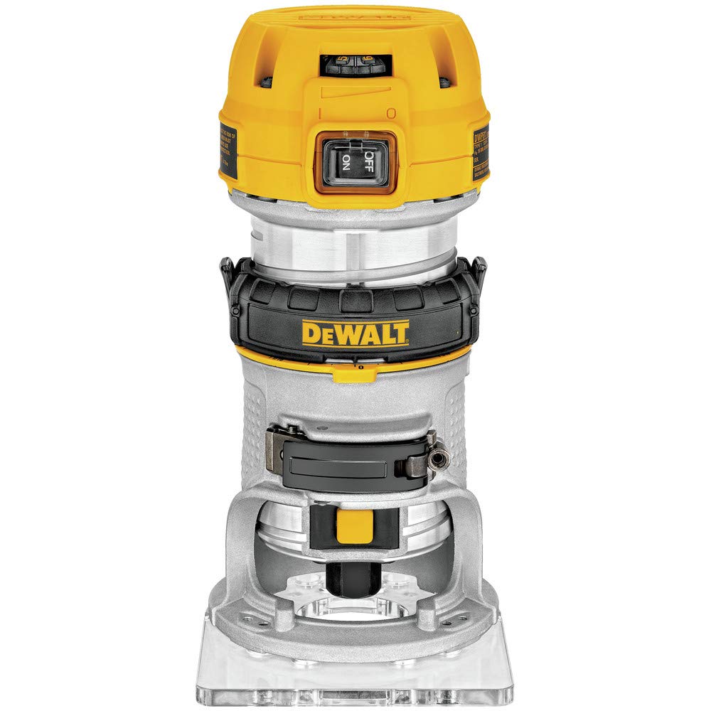 DEWALT Max DWP611 1.25 HP Fresadora Compacta de Velocidad Variable y Par de Torsión, 1.25 Hp con Luz LED