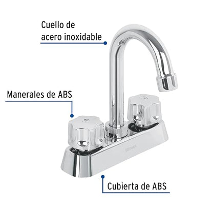 Foset Basic MP-060, Mezcladora plástica para lavabo, cuello tipo bar, Basic