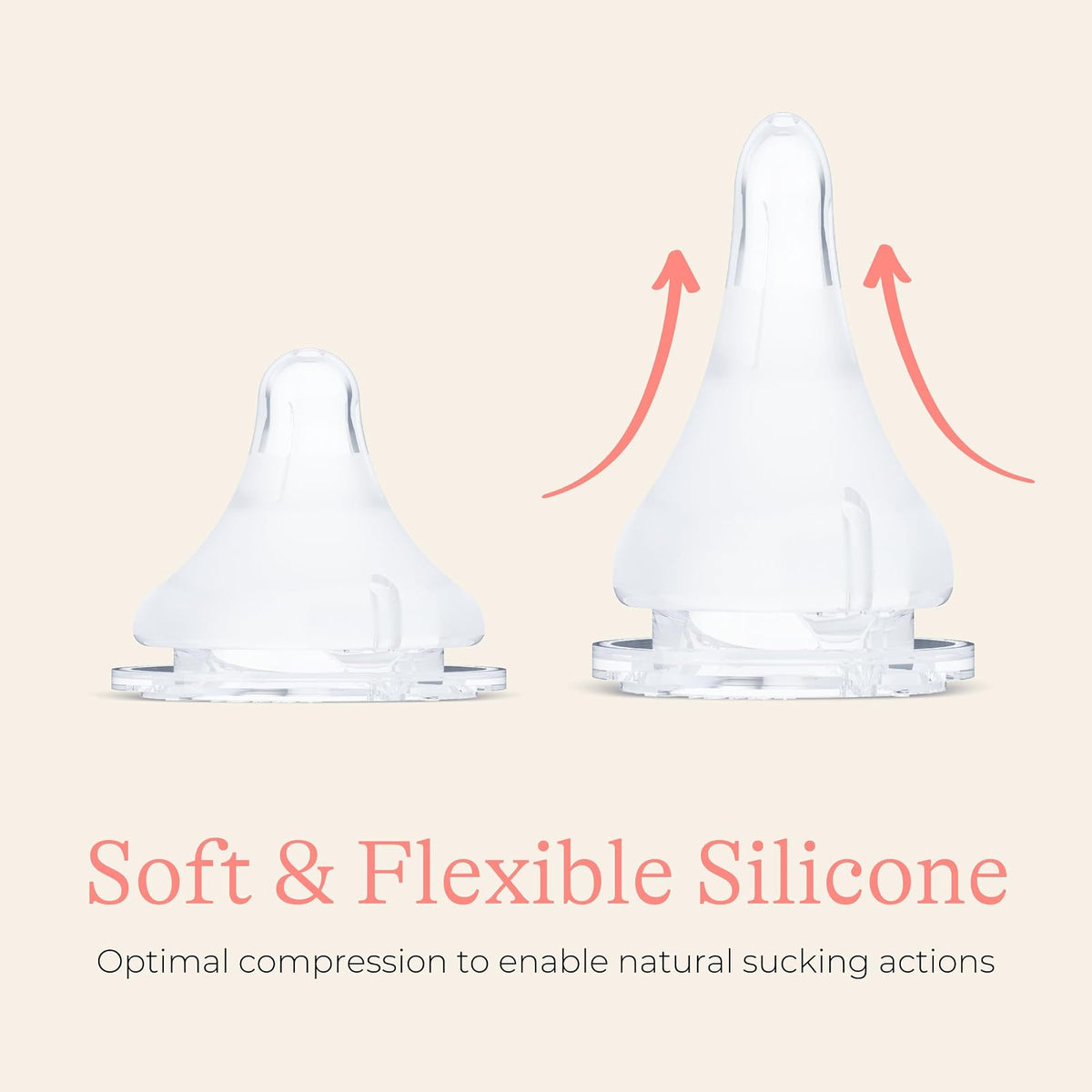 Lansinoh NaturalWave - Pezones para biberón, flujo rápido (F), 4 unidades | Más de 6 meses, 100% silicona suave y duradera, fabricada sin BPA BPS, anticólico, apoya la boca y los dientes del bebé en