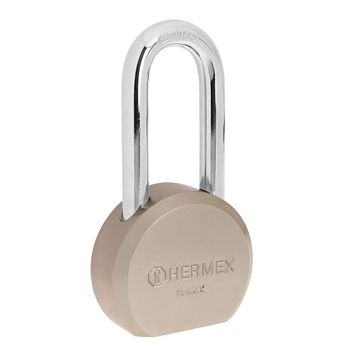 Hermex CA-65LX, Candado redondo, 65mm, gancho largo, llave tetra, blíster