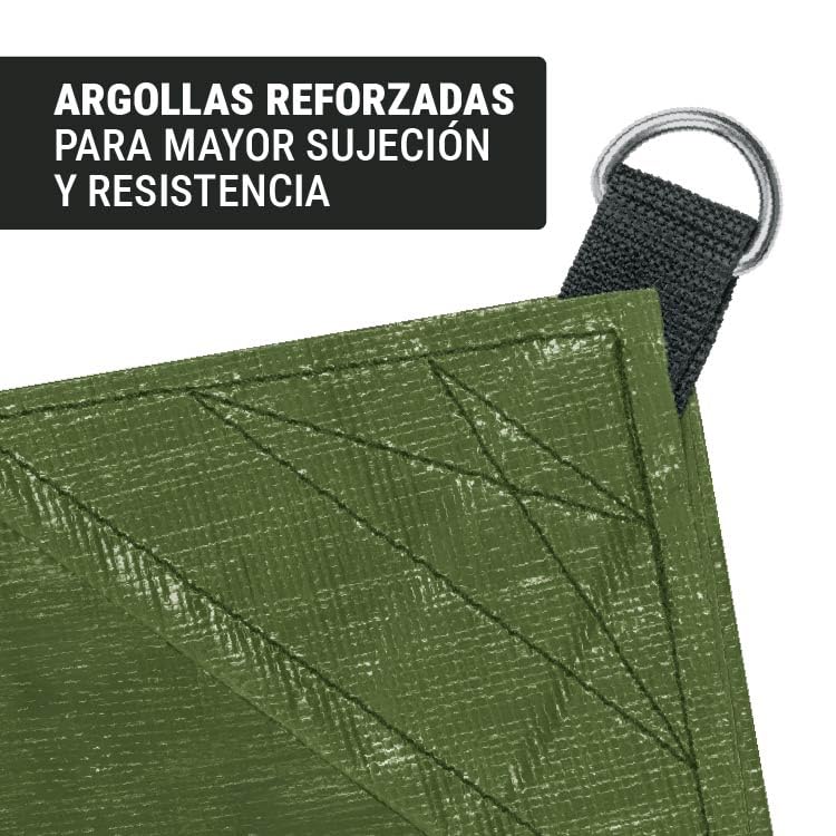 Truper Expert LT-56X, Lona uso rudo, verde olivo, 5 X 6 m, Paquete con 1 pieza