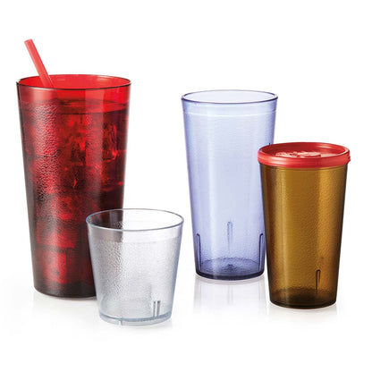 G.E.T. 6624-1-R-EC - Vasos de plástico resistentes para restaurante, 24 onzas, rojo (juego de 4)