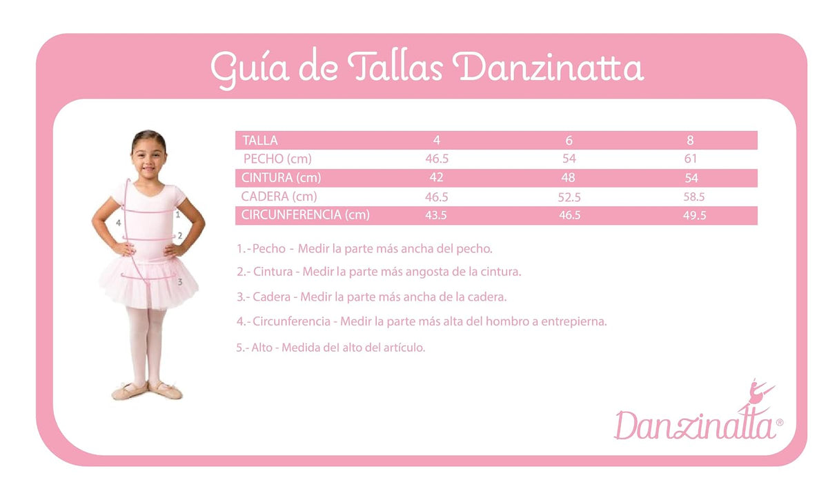 Danzinatta Leotardo con Falda de Ballet para Niña