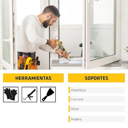 SIKA - Sikaflex 1A Purform – Sellador Elástico de Poliuretano de Alto Desempeño, Ideal para Aplicaciones con Movimiento y Conexiones Estructurales para Uso en Interiores y Exteriores. Color Blanco