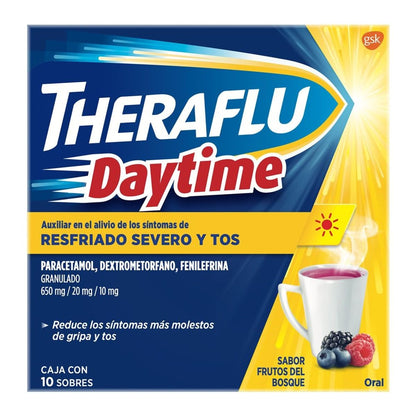 Theraflu Día, Té Antigripal para Resfriado Severo, 10 Sobres