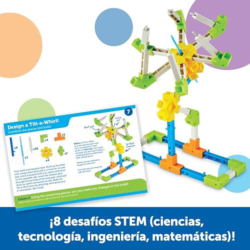 Learning Resources Stem Explorers Motioneering, Juguetes Stem, Ingenieria para Niños, Juguetes Educativos para Niños, 56 Piezas, Edades 5