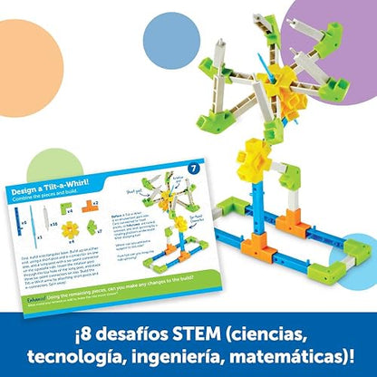Learning Resources Stem Explorers Motioneering, Juguetes Stem, Ingenieria para Niños, Juguetes Educativos para Niños, 56 Piezas, Edades 5