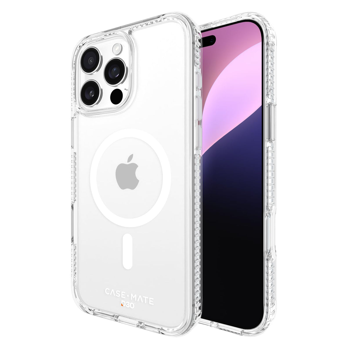 Case-Mate Funda magnética de D3O para iPhone 16 Pro Compatible con MagSafe, Resistente a Prueba de Golpes con protección contra caídas de 16 pies - Transparente