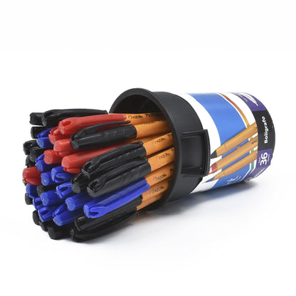 Azor Bolígrafo Punto Fino .7mm 36 Piezas PinPoint Colores Negro(18pz), Azul(12pz) y Rojo(6pz) 301.6820BCS
