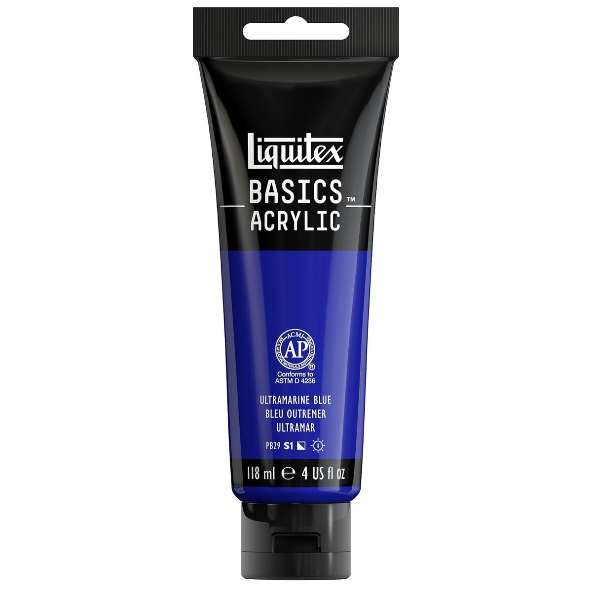 Liquitex Basics Pintura Acrílica, Tubo de 4 oz - Azul (Ultramarine Blue 380) - Tubo de 4 oz