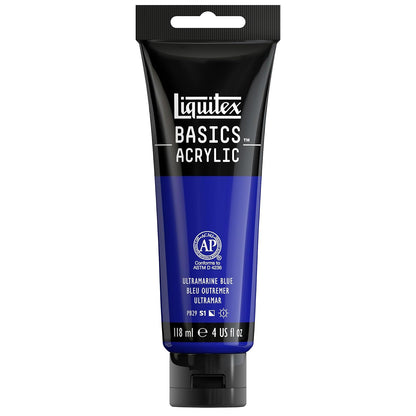 Liquitex Basics Pintura Acrílica, Tubo de 4 oz - Azul (Ultramarine Blue 380) - Tubo de 4 oz