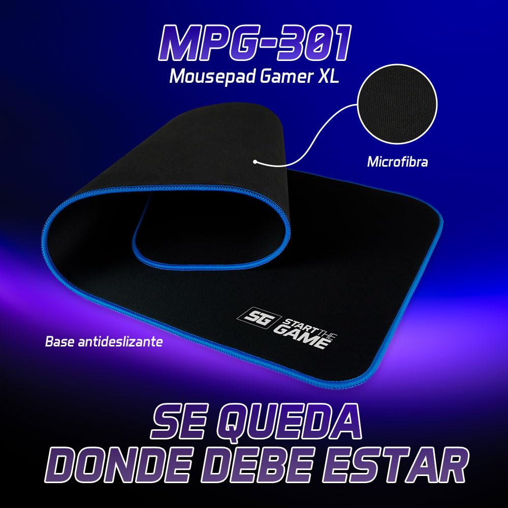 Vorago Mouse Pad Gamer XL 80x35 Start The Game MPG-301 Tapete Microfibra Antideslizante