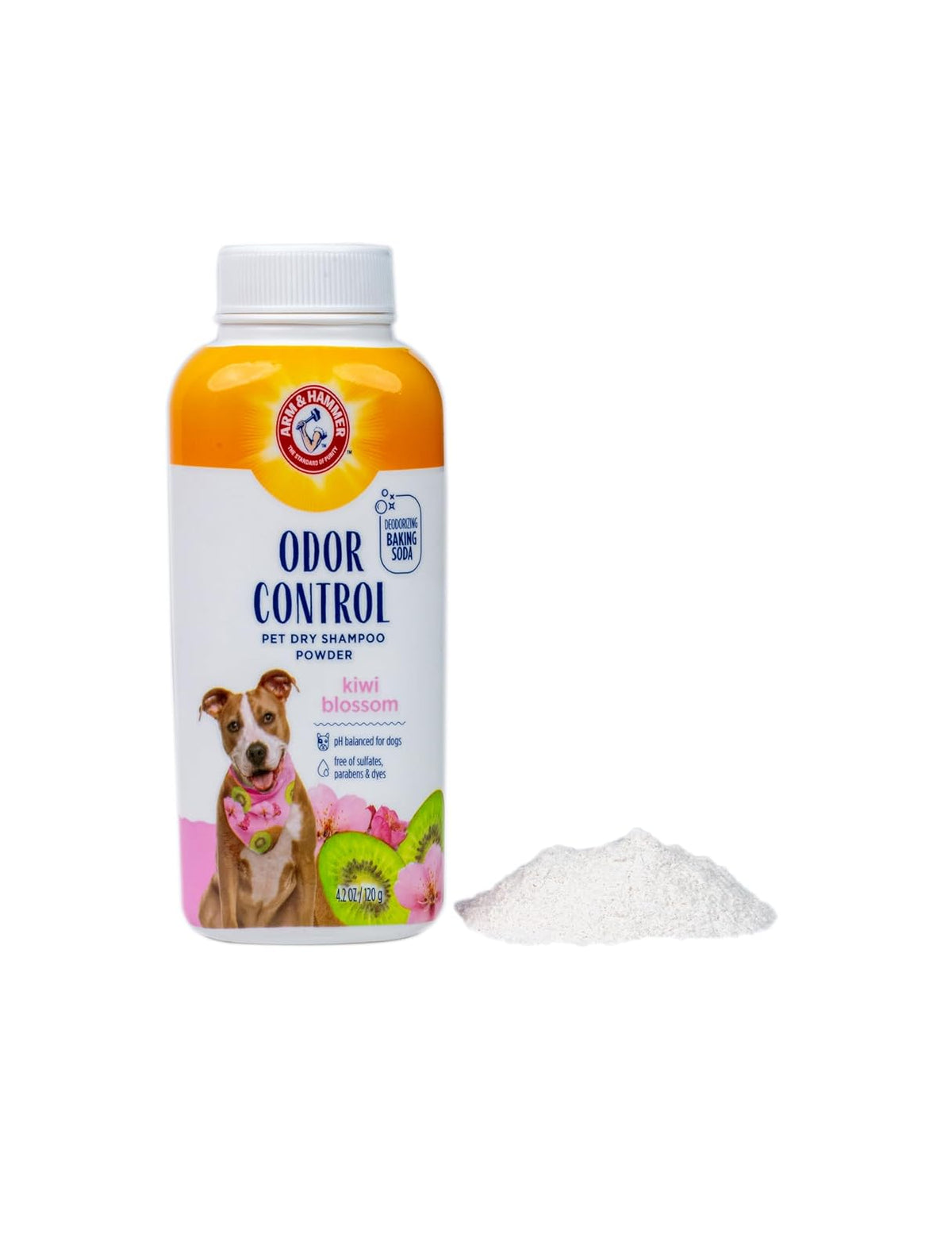 Arm & Hammer for Pets Champú seco en Polvo para Perros con Control de olores, el Mejor champú sin Agua para Eliminar olores para Perros y Cachorros, Aroma a Flor de Kiwi, 4.2 onzas