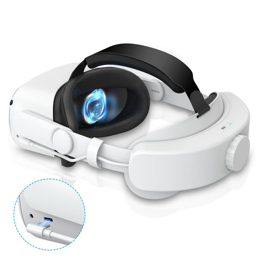 VZNEK Correa para la Cabeza de batería Compatible con Accesorios Oculus Quest 2, batería incorporada de 6000 mAh para Meta Quest 2 Accesorios de Repuesto de Correa Elite Ajustable para Oculus/Meta Qu