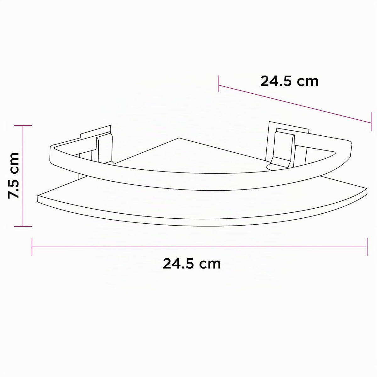 Art&Home Repisa Esquinera de Vidrio Templado 8 mm con Soportes de Aluminio, Ideal para Baño, Cocina o estética; fácil de Instalar y Limpiar